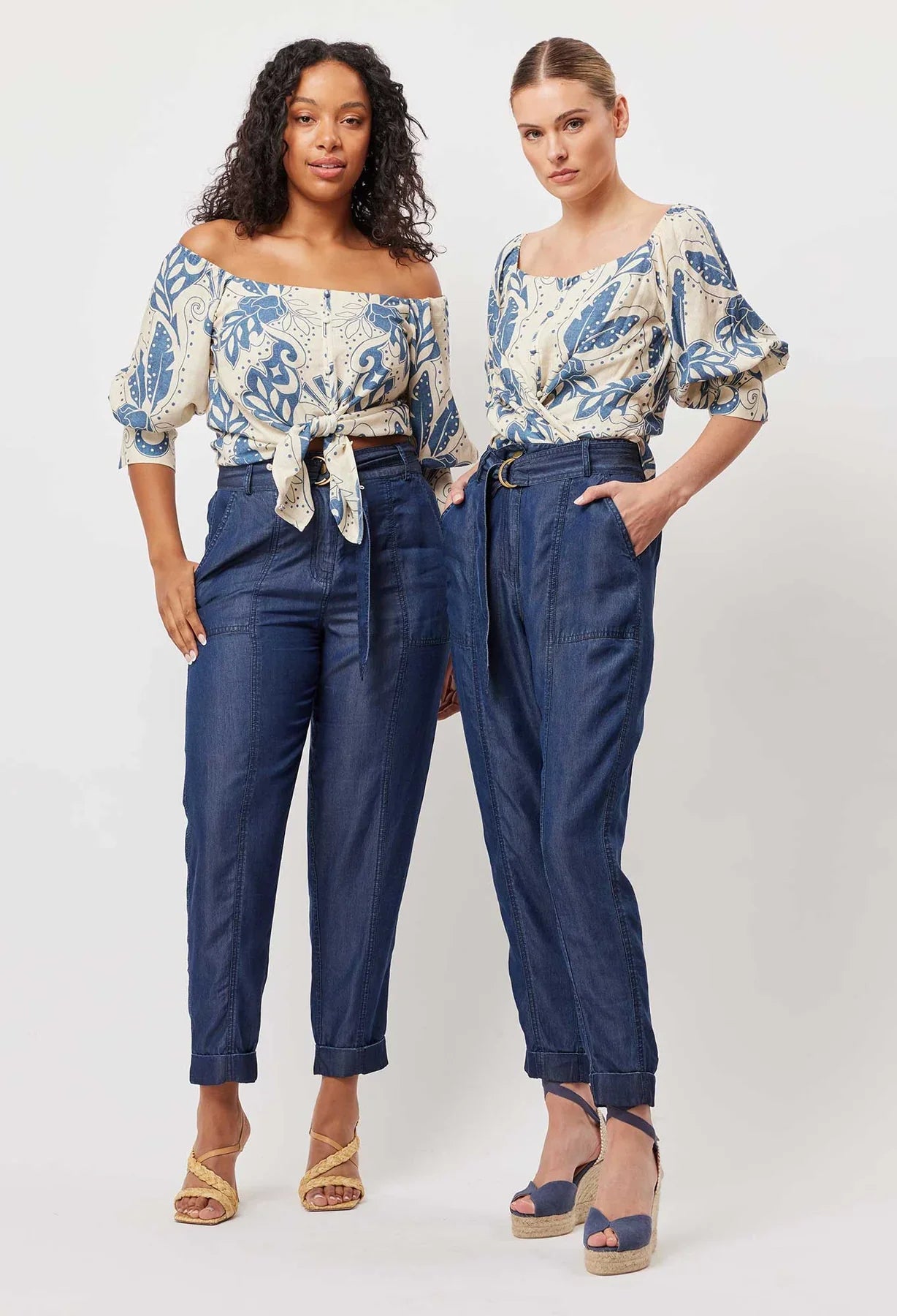 Once Was Templo Linen Viscose Top in Del Sol Azure