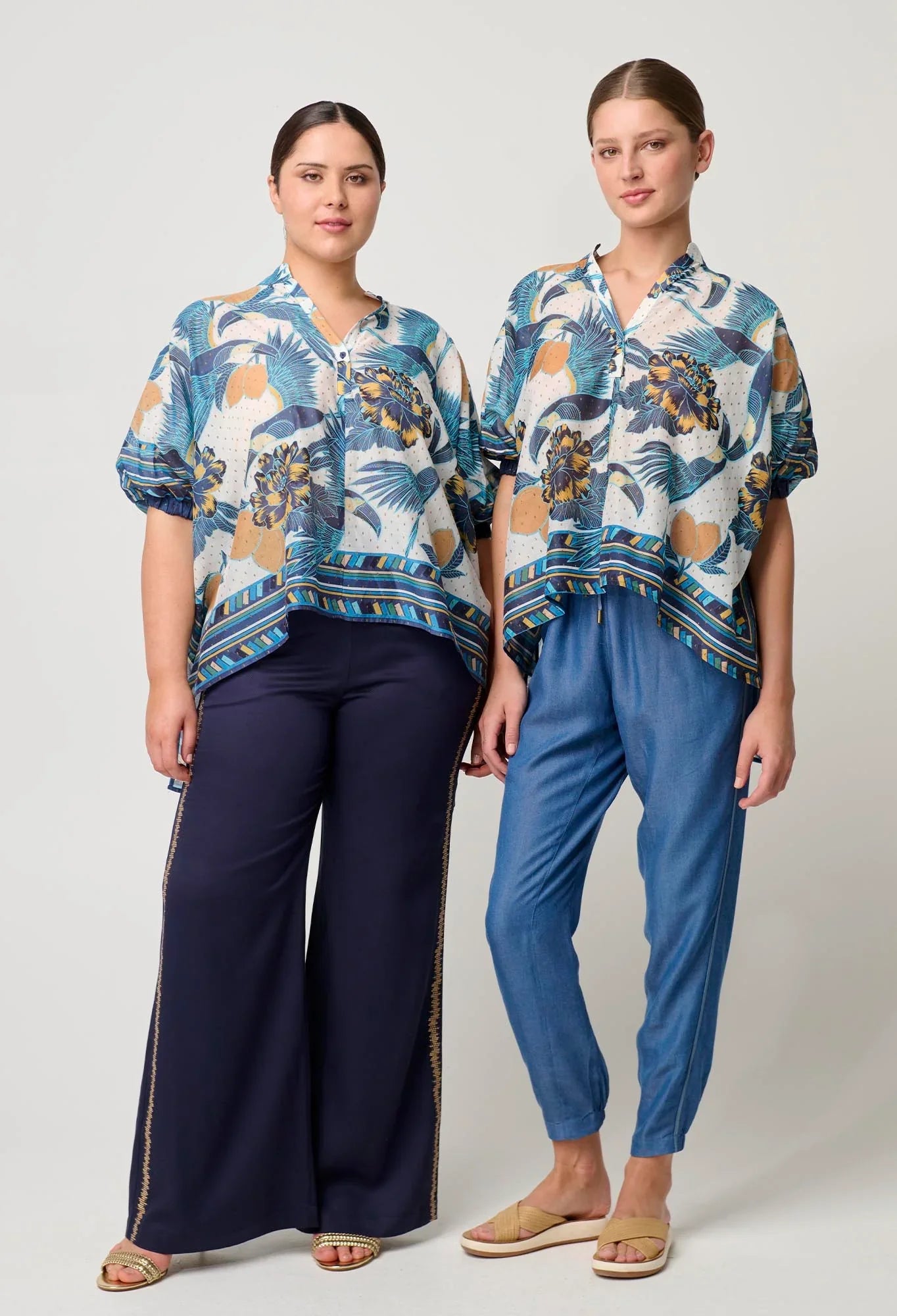 Once Was Kimona Scarf Hem Top - Tukano Print