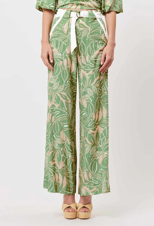 Once Was Grace Linen Viscose Pant in Jungle Tropico