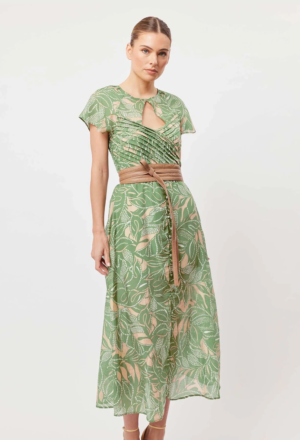 Once Was Rio Cotton Silk Midi Dress in Jungle Tropico
