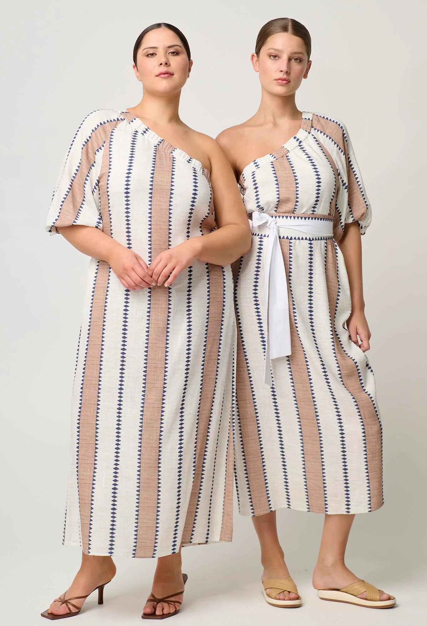 Once Was Bahia Linen Viscose Dress - Cayman Stripe