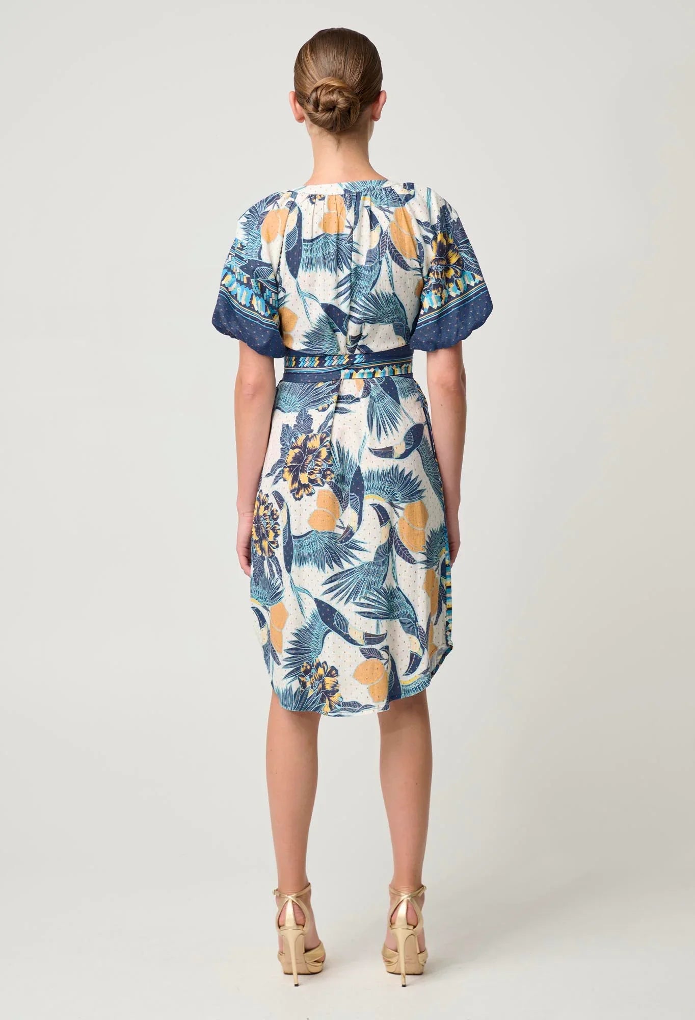 Once Was Bijou Linen Viscose Dress - Tukano Print