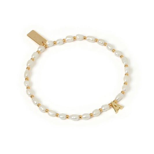 Arms of Eve Initial Pearl Bracelet