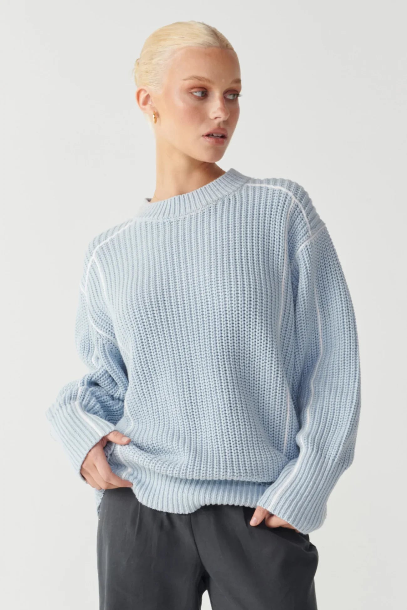 RAEF The Label Mylah O/S Crew Jumper - Blue