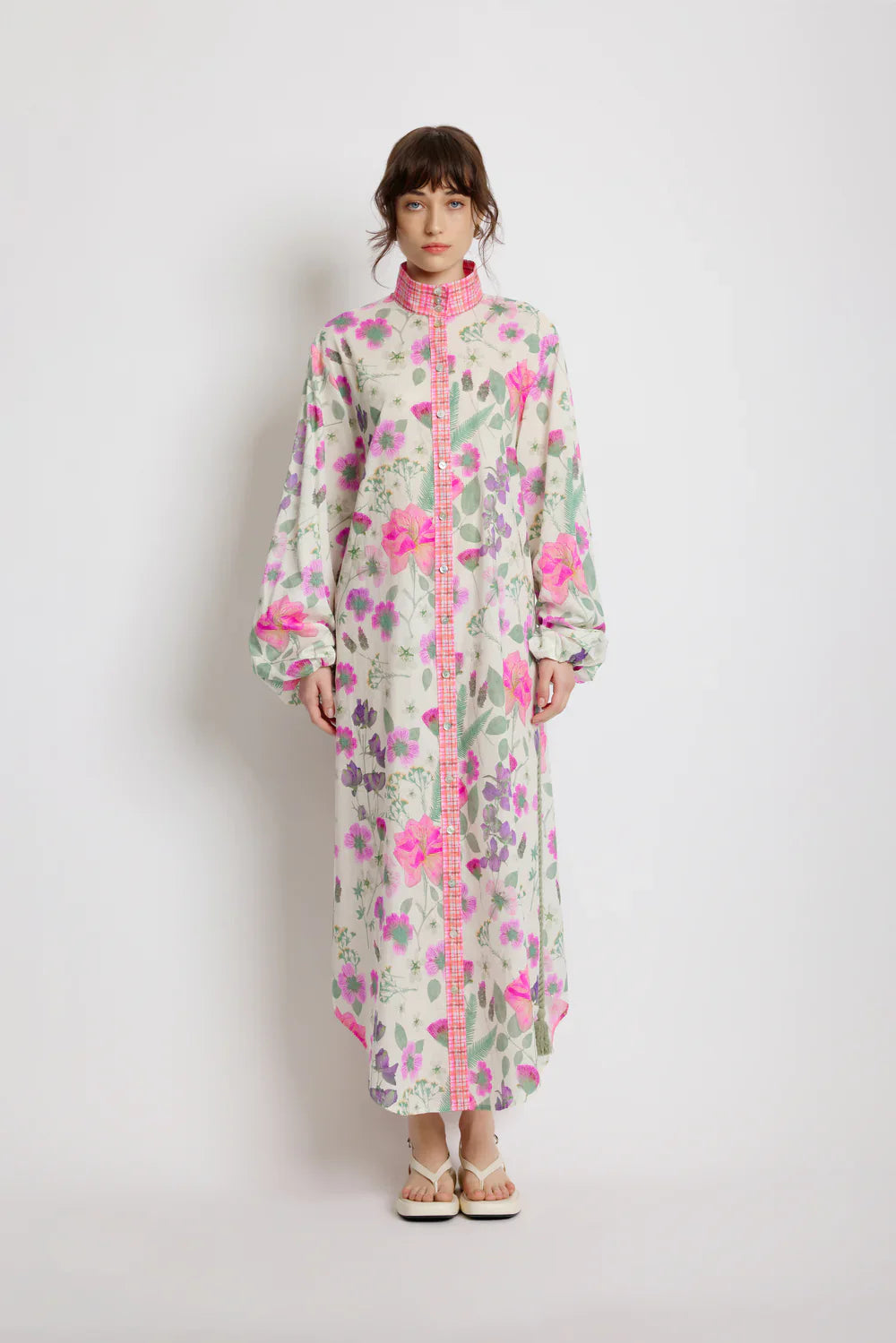 Sunset Lover Foliage Shirt Dress - Pressed Flora