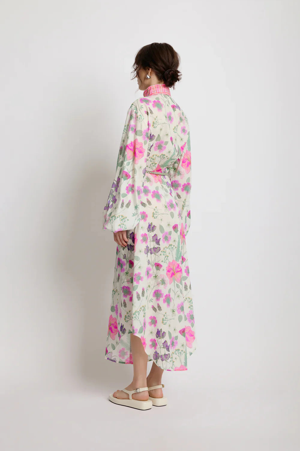 Sunset Lover Foliage Shirt Dress - Pressed Flora