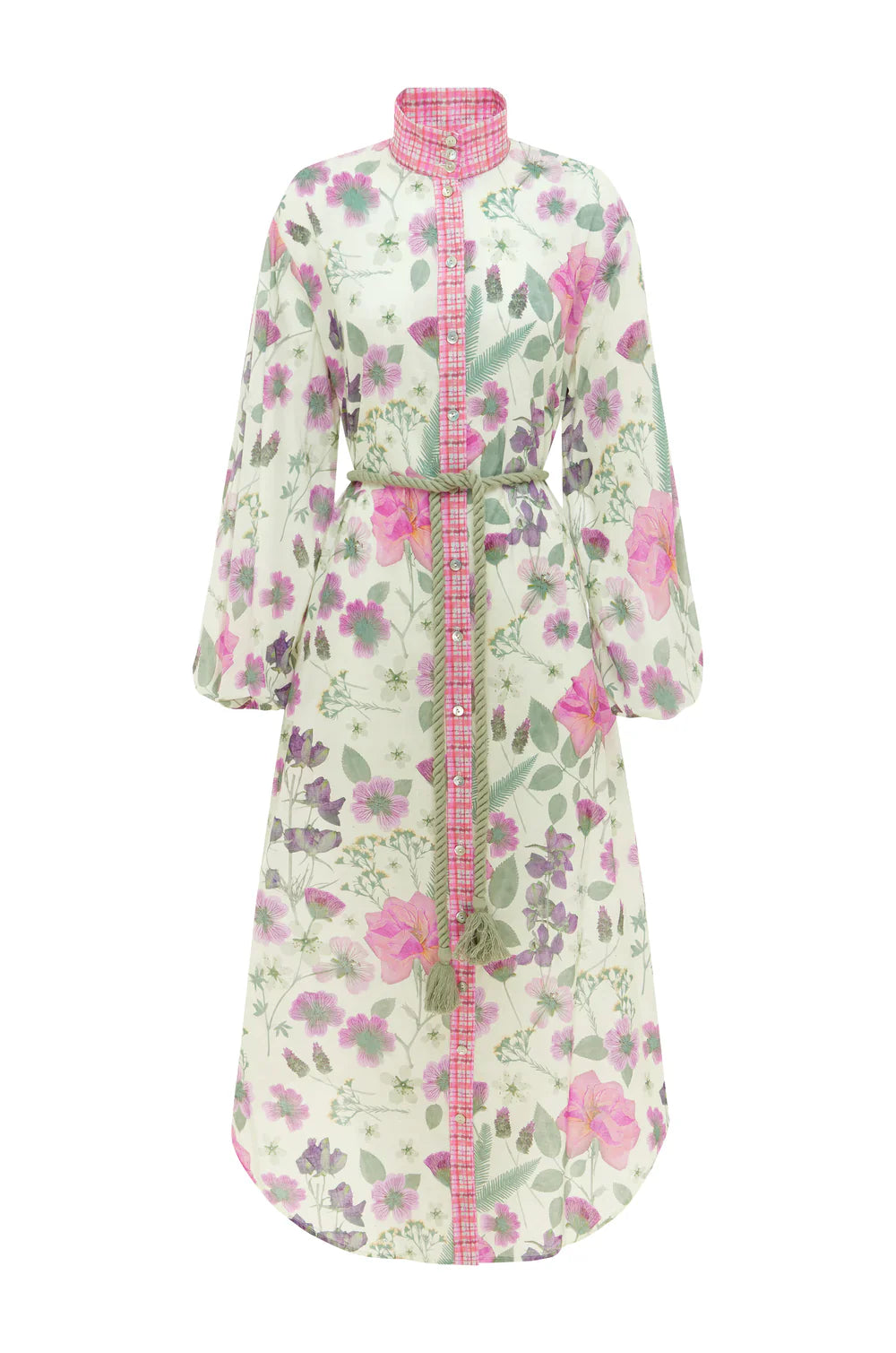 Sunset Lover Foliage Shirt Dress - Pressed Flora