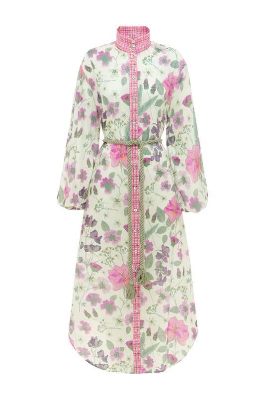 Sunset Lover Foliage Shirt Dress - Pressed Flora