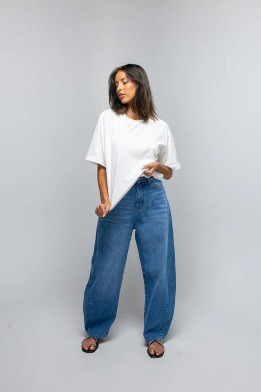 Two Fold Napa Barrel Jean in Deep Vintage Blue